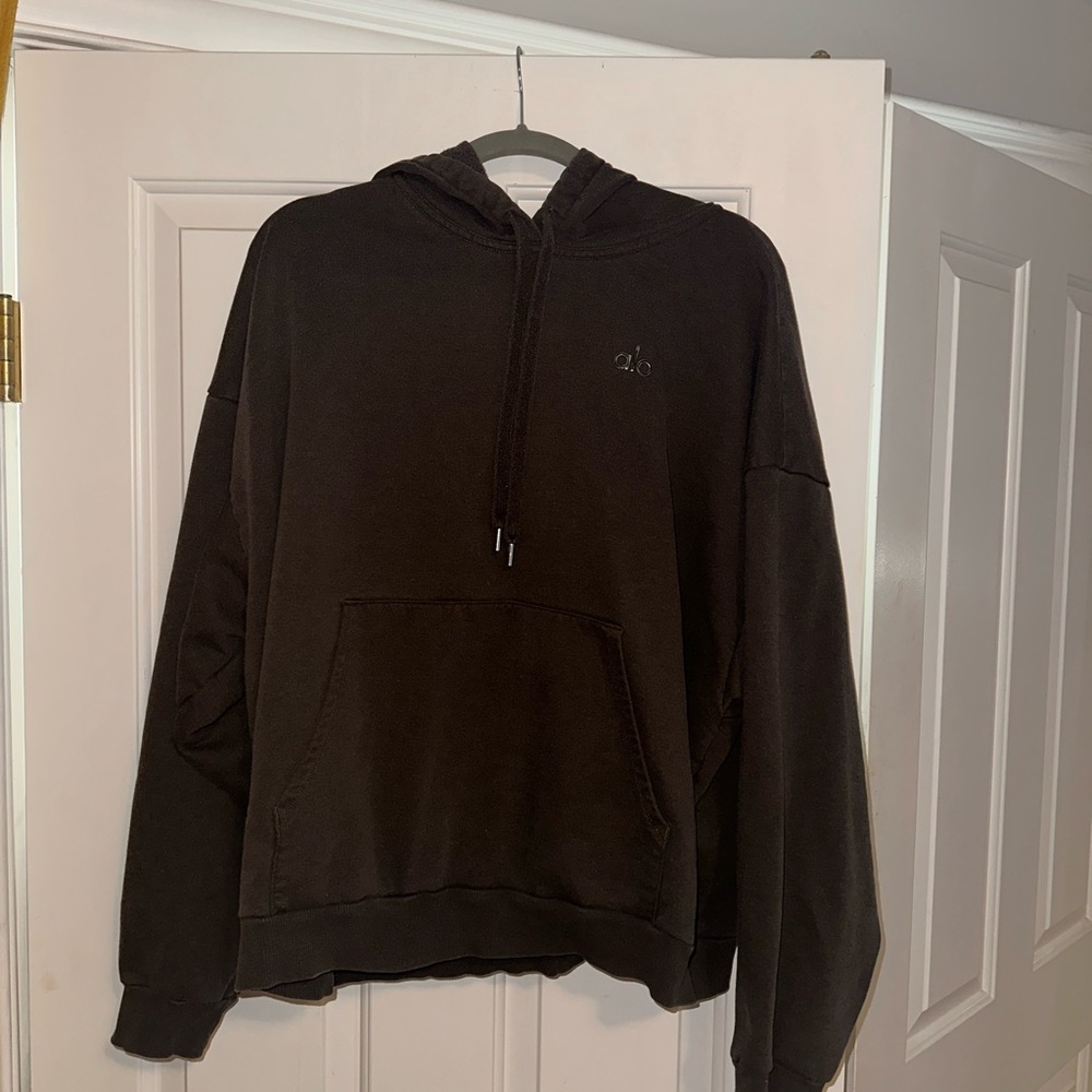 brown alo yoga hoodie